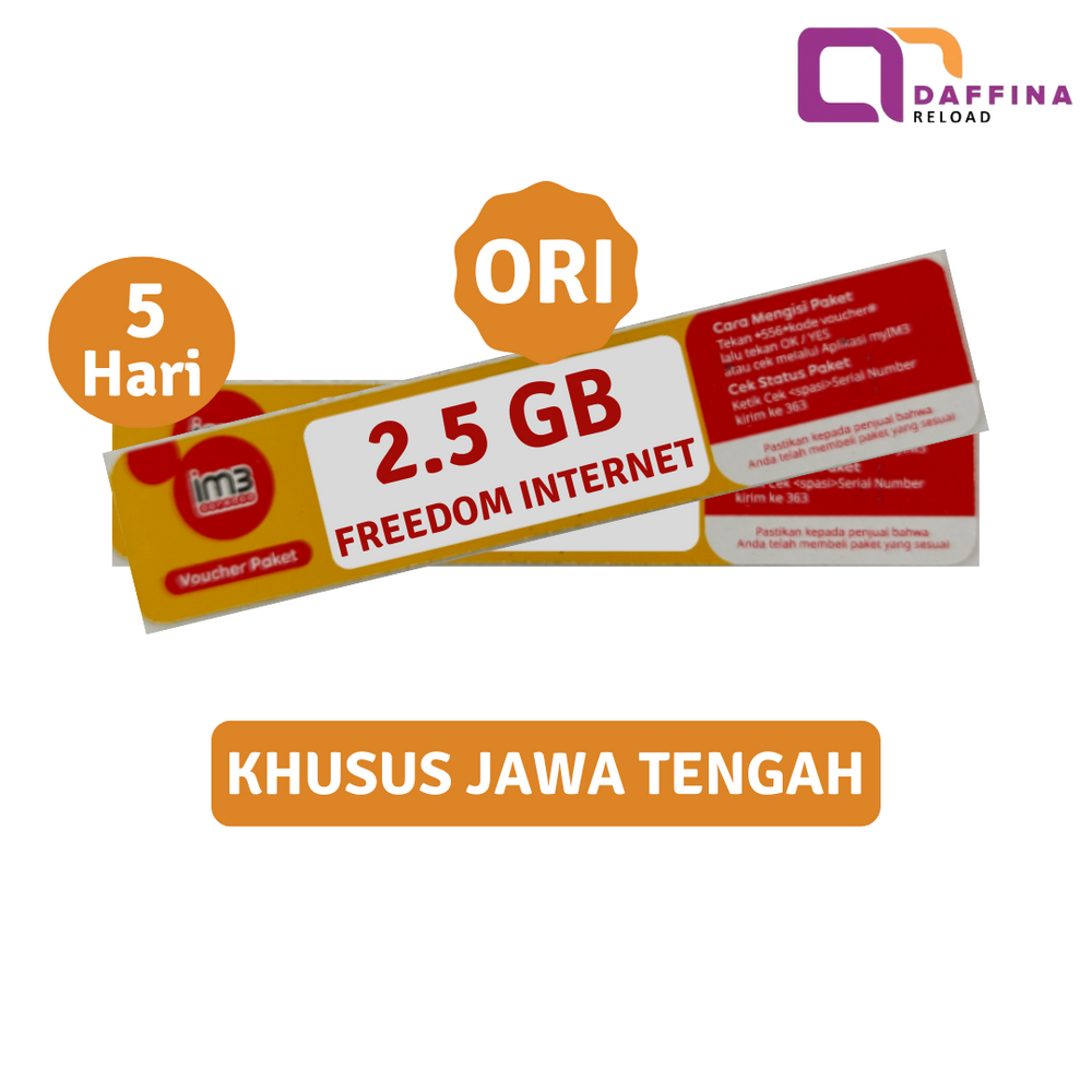 Voucher Indosat Freedom Internet 2.5 GB ORI Khusus JATENG - Daffina Store