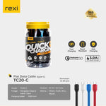 Rexi TC20C Cable Data Type C 3.0A Quick Charging isi 20 Pcs