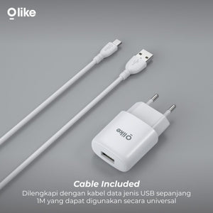Olike C104 Power Adapter Output 5V/1.5A with Micro USB Cable - Daffina Store