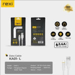 Rexi KA01L Cabel Data Lightning Flat Cable Fast Charge 2.4A 100cm 1pcs