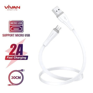 VIVAN Kabel Data SM30S Micro USB 30cm 2A Fast Charging 1pcs - Daffina Store