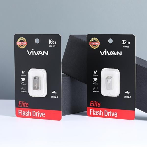 VIVAN VMF116 Flashdisk 16GB Small & Portable Silver - Daffina Store