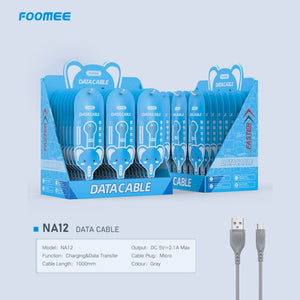 Foomee NA12 Data Cable Micro Fast Charging 2,4A 1pc - Daffina Store