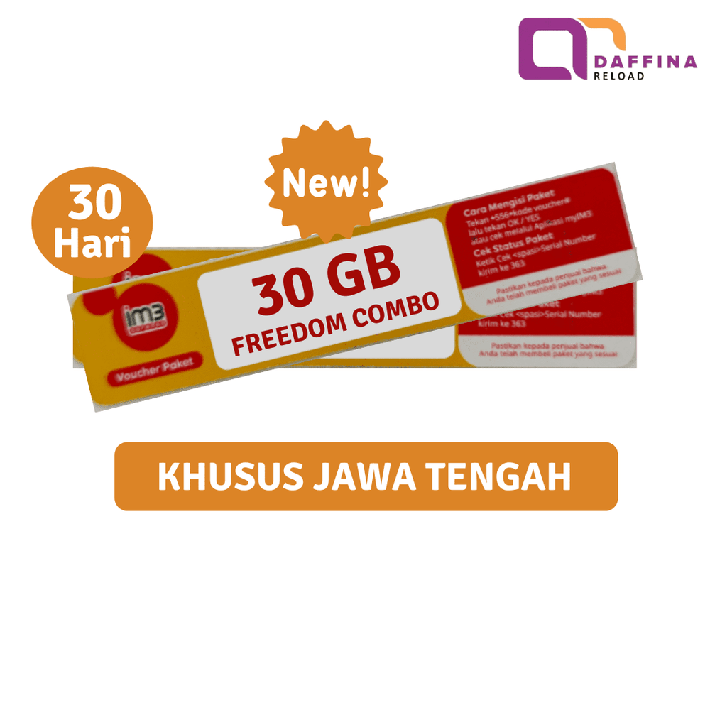 Voucher Indosat Freedom Combo 30 GB (Khusus JATENG) - Daffina Store