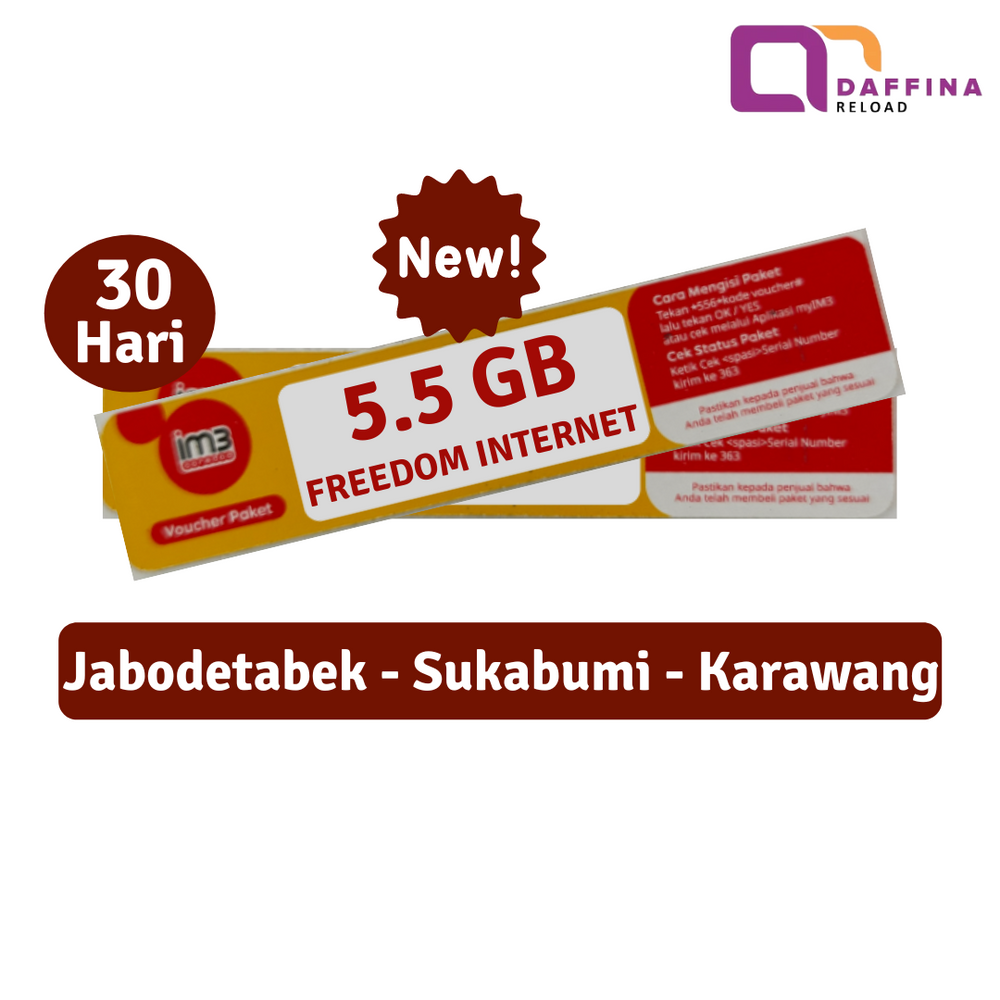 Voucher Indosat Freedom Internet 5.5 GB (Jabodetabek)