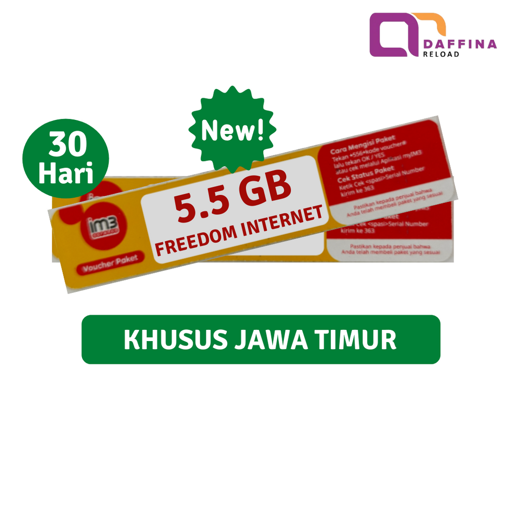 Voucher Indosat Freedom Internet 5.5 GB (Khusus JATIM) - Daffina Store