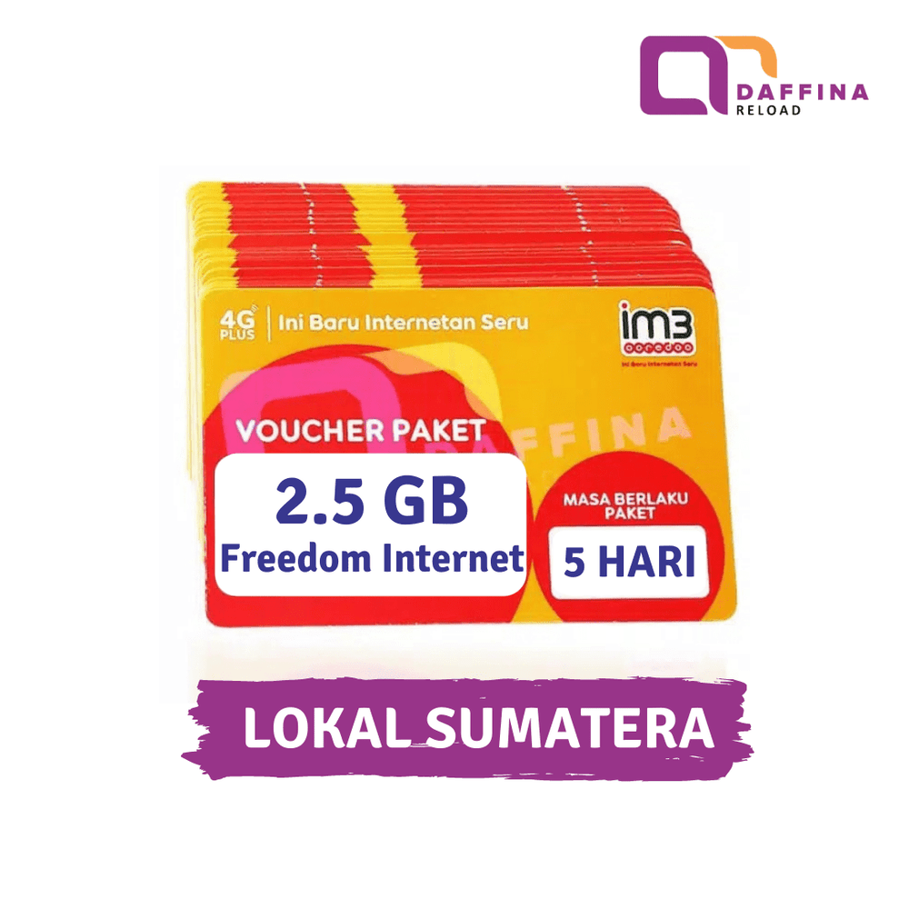 Voucher Indosat Freedom Internet 2.5 GB 5 Hari Sumatera - Daffina Store