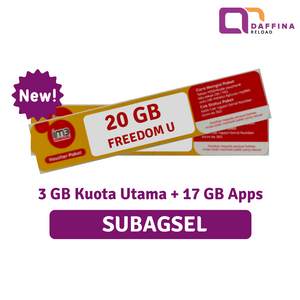 Voucher Indosat Freedom U 20 GB (3GB + 17GB Apps) - Khusus SUBAGSEL - Daffina Store