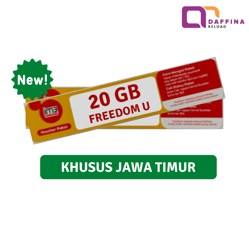 Voucher Indosat Freedom Unlimited 20 GB (Khusus JATIM) - Daffina Store