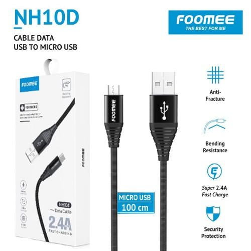 Kabel Data Foomee NH10D Cable Data Micro USB 2.4A Fast Charging - Daffina Store