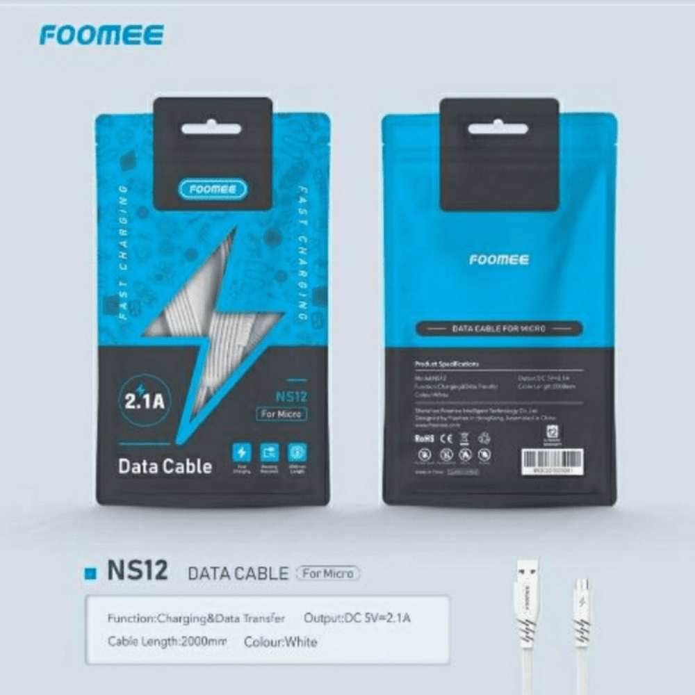Kabel Data Foomee NS12 Data Line Micro 2.1A - Daffina Store