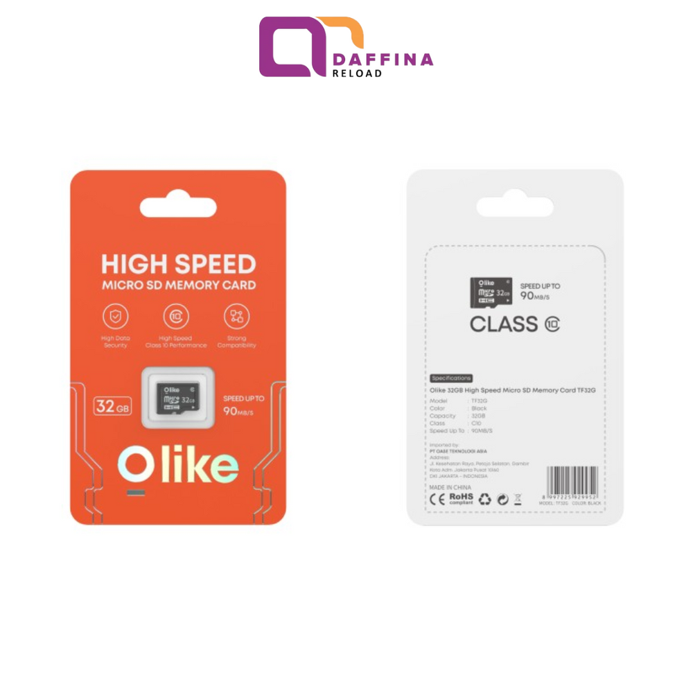 
            
                Muat gambar ke penampil Galeri, Olike TF32G 32gb High Speed Micro Sd Memory Card  Original - Daffina Store
            
        