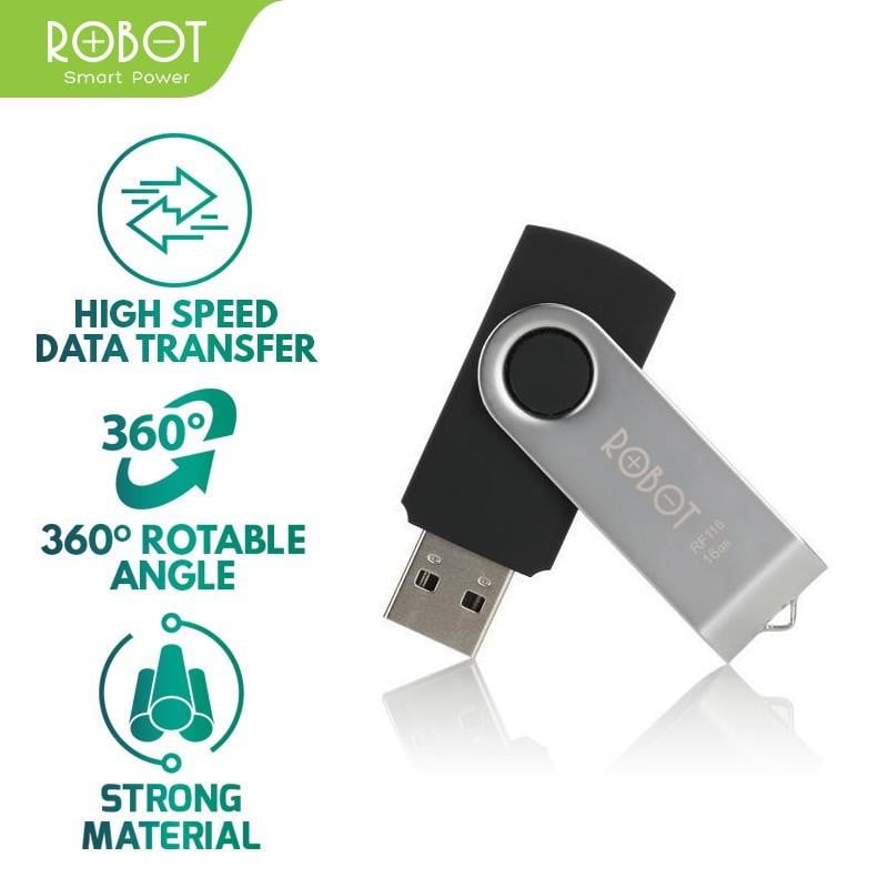 Flashdisk Robot RF104 with package Black - Daffina Store