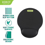 ROBOT RP02 Mousepad Non-slip with Ergonomic Wrist Rest Design Black