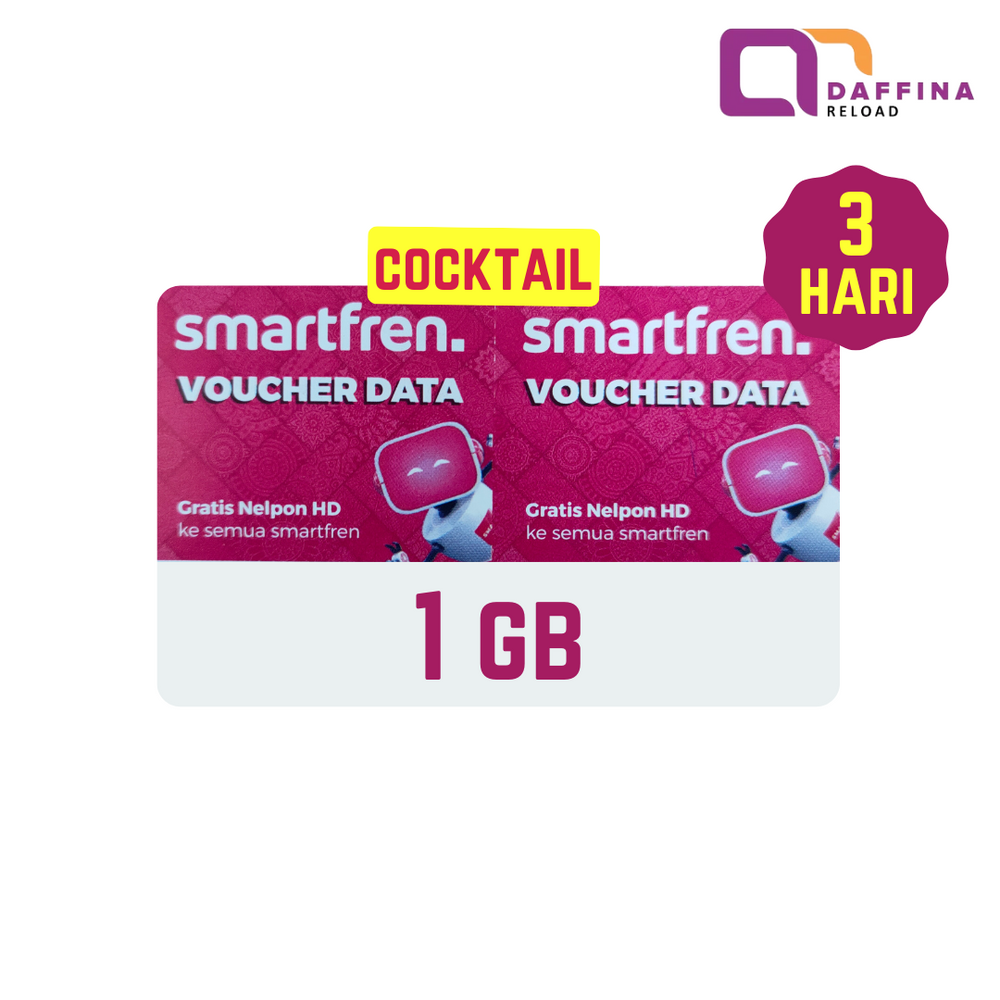 Voucher Smartfren Cocktail 1 GB 3 Hari - Daffina Store