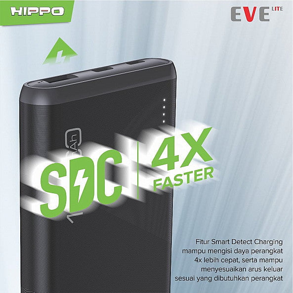 Hippo Power Bank Eve Lite 10.000mAh Smart Detect Charging - Daffina Store