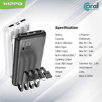 Hippo Power Bank Coral 10000 mAh 5 Output Smart Detect Charging