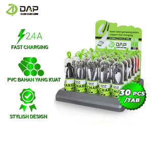 DAP D-S30L Data Cable Lightning 2.4A Fast Charging 1pc - Daffina Store