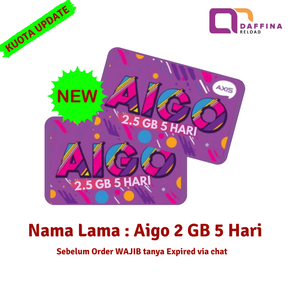 Voucher Axis Aigo 2.5 GB 5 Hari - Daffina Store