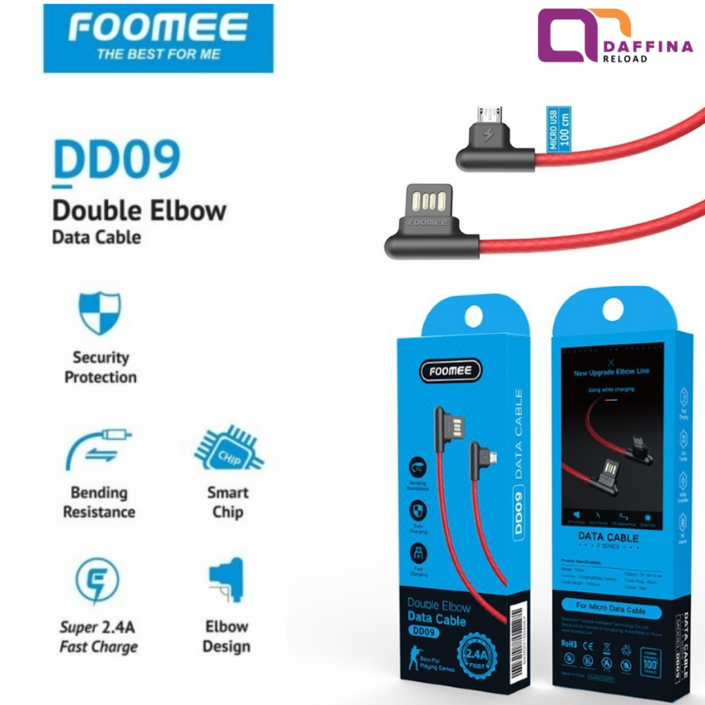 Kabel Data Foomee DD09 Elbow Data Cable Micro