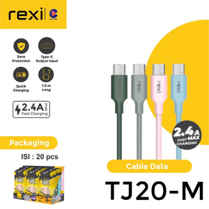 Rexi TJ20M Cable Data Micro 2,4A Fast Charging Original 1 pcs - Daffina Store