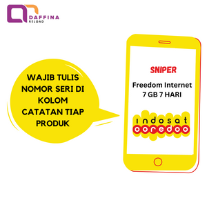 Voucher Indosat Freedom Internet 7 GB 7 Hari (SNIPER) - Daffina Store