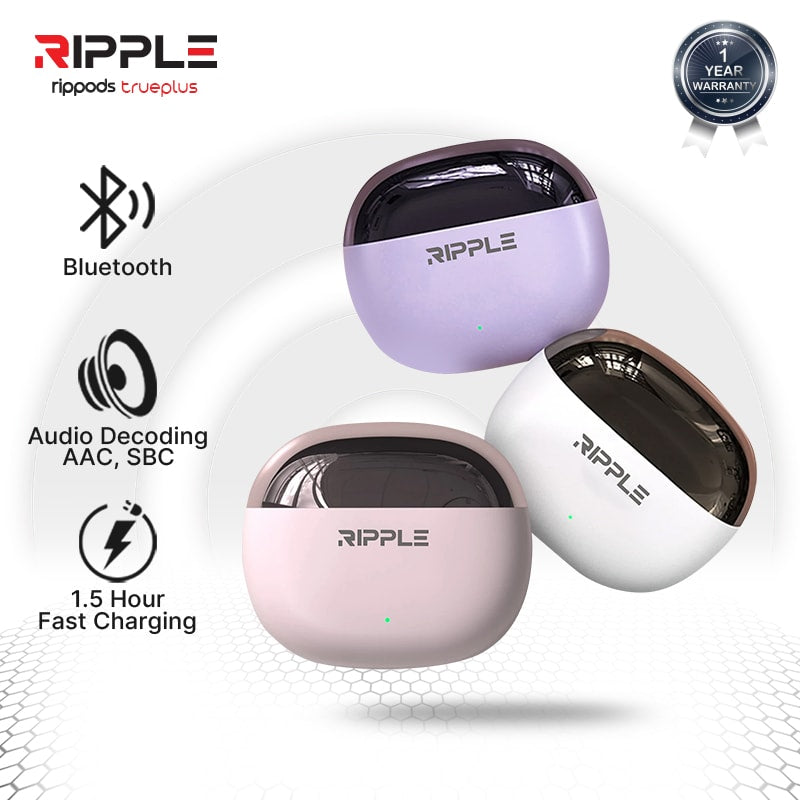 Ripple Rippods True Plus TWS Headset Bluetooth Earphone Mini Earbuds - Daffina Store
