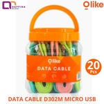 Olike D302M Data Cable Flat Micro Usb 2.4A 1 Toples isi 20 Pcs